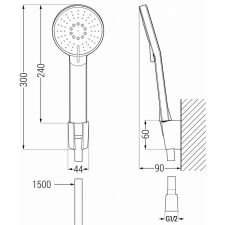 Mexen Zero R40 kád készlet, Fekete - 71103R40-70 fürdőkellék