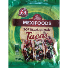 Mexifoods kukorica tortilla 15 cm 250 g (Gluténmentes) alapvető élelmiszer