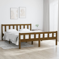 mézbarna tömör fa ágykeret 120 x 200 cm ágy és ágykellék