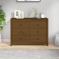  Mézbarna tömör fenyőfa kisszekrény 100 x 40 x 72 cm bútor