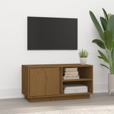 mézbarna tömör fenyőfa TV-szekrény 80x35x40,5 cm bútor