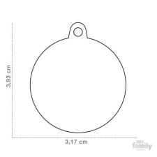  MF RED BIG CIRCLE PAW 3,93x3,17 cm gravírozható biléta nyakörv, póráz, hám kutyáknak