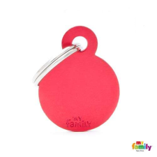  MF SMALL ROUND ALUMINUM RED 2,85x2,15 cm gravírozható biléta nyakörv, póráz, hám kutyáknak
