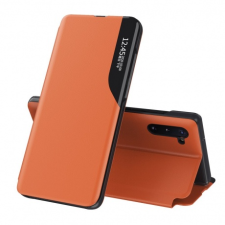 MG Eco Leather View könyv tok Huawei P40 Lite E, narancssárga tok és táska