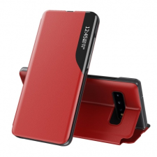 MG Eco Leather View könyv tok Huawei P40, piros tok és táska
