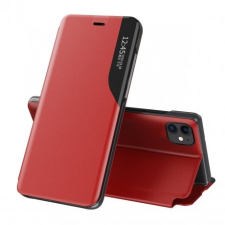 MG Eco Leather View könyv tok iPhone 13 mini, piros tok és táska
