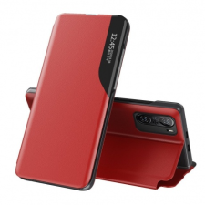 MG Eco Leather View könyv tok Xiaomi Redmi K40 / Poco F3, piros tok és táska