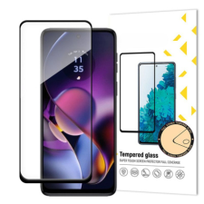 MG Full Glue üvegfólia Motorola Moto G54, fekete mobiltelefon kellék