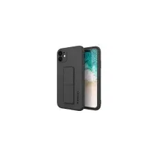 MG Kickstand szilikon tok iPhone 12 Pro Max, fekete tok és táska