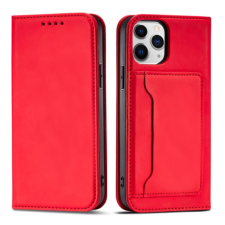 MG Magnet bőr könyvtok iPhone 12 Pro, piros tok és táska