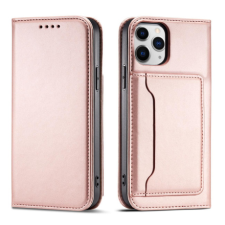 MG Magnet bőr könyvtok iPhone 12 Pro, rózsaszín tok és táska