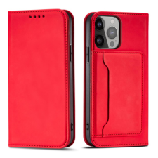 MG Magnet bőr könyvtok iPhone 13 mini, piros tok és táska