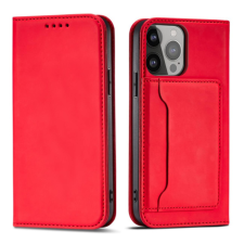 MG Magnet bőr könyvtok iPhone 13 Pro Max, piros tok és táska