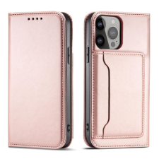 MG Magnet bőr könyvtok iPhone 13 Pro Max, rózsaszín tok és táska