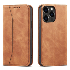 MG Magnet Fancy bőr könyvtok iPhone 13 Pro, barna tok és táska