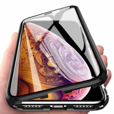 MG Magnetic Full Body Glass mágneses  telefontok Huawei Mate 30 Lite, fekete/átlátszó tok és táska