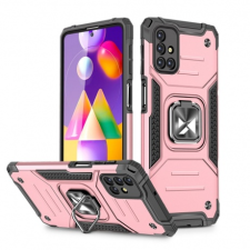 MG Ring Armor műanyag tok Samsung Galaxy M31s, rózsaszín tok és táska