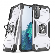 MG Ring Armor műanyag tok Samsung Galaxy S22 Plus, ezüst tok és táska