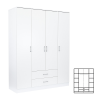  Miami gardróbszekrény 160x205 cm fehér-fehér