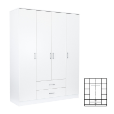  Miami gardróbszekrény 160x205 cm fehér-fehér bútor