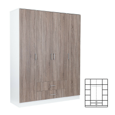  Miami gardróbszekrény 160x205 cm yorki tölgy-fehér bútor