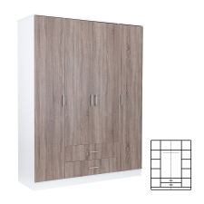  Miami gardróbszekrény 160x205 cm yorki tölgy-fehér bútor