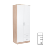  Miami gardróbszekrény 80x205 cm fehér-sonoma tölgy