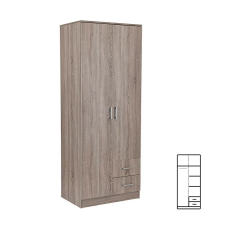  Miami gardróbszekrény 80x205 cm yorki tölgy-yorki tölgy bútor
