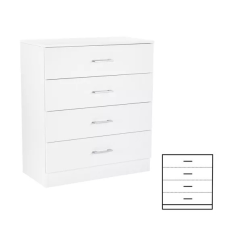  Miami komód 4 fiókos 80x92 cm fehér-fehér bútor