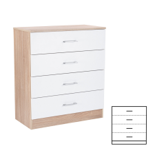  Miami komód 4 fiókos 80x92 cm fehér-sonoma tölgy bútor