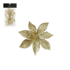 Mica Decorations Mikulás virág arany 2 darabos csiptető karácsonyi dekoráció