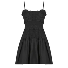 MICHAEL KORS MICHAEL Michael Kors Rövid ruhák POPLIN SMOCKED MINI DRESS Fekete EU M