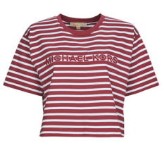 MICHAEL KORS MICHAEL Michael Kors Rövid ujjú pólók YD STRIPED CROP LOGO TEE Bordó EU S