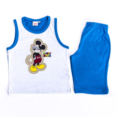  Mickey egér kisfiú pamut nyári együttes - trikó-rövidnadrág szett - középkék - 122