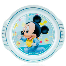 Mickey Egeres mikrozható műanyag lapostányér - 17 cm babaétkészlet