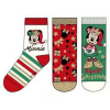 Mickey és Minnie gyerek zokni 3 pár/csomag - Fehér csíkos, Piros mintás, Zöld - 31-34