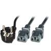 Microconnect Y hálózati PC tápkábel 2X C13 1.8m (PE011318)