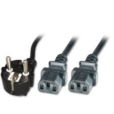 Microconnect Y hálózati PC tápkábel 2X C13 1.8m (PE011318) kábel és adapter
