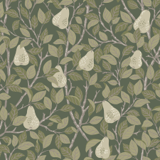  Midbec Angas 13105 PIRUM Natur Botanikus Stilizált körtefa ágai levelei zöld krém szürke tapéta tapéta, díszléc és más dekoráció