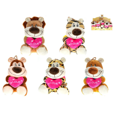 Mikro Trading Plüss állatka szívecskével 15cm plüssfigura