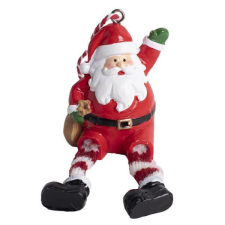  Mikulás figura lógólábbal - felakasztható - 5,6x5 cm poliresin karácsonyfadísz