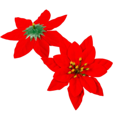  Mikulás virágfej bársony 12cm dekorációs kellék