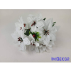 Mikulásvirág 9 ágú selyemvirág csokor 41cm - Fehér