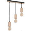 MILAGRO Ipari stílusú függőlámpa fém + fa MiLAGRO LINES 3x E27