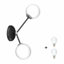 MILAGRO JOY fekete fali lámpa (MLP7526) 2x E14 + ajándék LED izzók (MLP7526) világítás