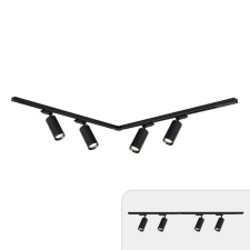 MILAGRO Sínes lámparandszer 4db spotlámpával 150cm fekete | Track light Milagro Mica (ML1150) világítás
