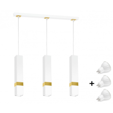 MILAGRO VIDAR fehér/arany függőlámpa (MLP6276) 3xGU10 + ajándék LED izzó világítás