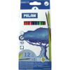 MILAN 12db-os vegyes színű színes ceruza + ecset (0742312 MILAN)