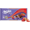 Milka Milka táblás csokoládé eperkrémes 100g