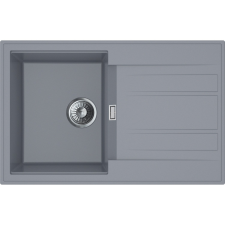 Miló beépíthető gránit mosogató Piatto 78 szürke mosogatótálca